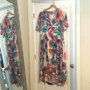Multicolor TugBoat for Anthropologie button up maxi dress